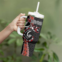 Aotearoa Toitu Te Tiriti Tumbler With Handle Maori Taniwha Haka - Honour the Treaty