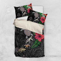 Hawaiian Tropical Plants and Turtles Bedding Set Polynesian Art Motifs