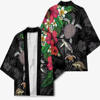 Hawaiian Tropical Plants and Turtles Kimono Polynesian Art Motifs