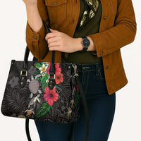 Hawaiian Tropical Plants and Turtles Leather Bag Polynesian Art Motifs