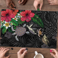 Hawaiian Tropical Plants and Turtles Puzzle Polynesian Art Motifs