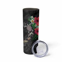 Hawaiian Tropical Plants and Turtles Skinny Tumbler Polynesian Art Motifs