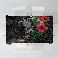 Hawaiian Tropical Plants and Turtles Tablecloth Polynesian Art Motifs