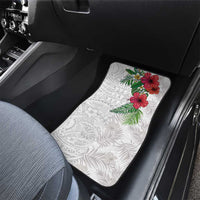 Hawaiian Tropical Plants Car Mats Kakau Tattoo and Polynesian Pattern Half White Color