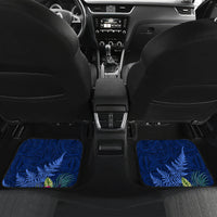 New Zealand Tuatara Christmas Car Mats Silver Fern and Xmas Pohutukawa Tree Blue Color