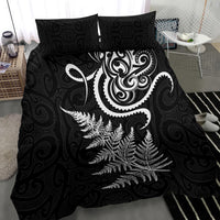 New Zealand Octopus Tattoo and Fern Bedding Set Maori Pattern