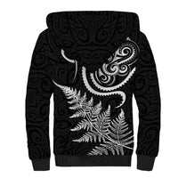 New Zealand Octopus Tattoo and Fern Sherpa Hoodie Maori Pattern LT03 - Polynesian Pride