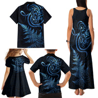 New Zealand Octopus Tattoo and Fern Family Matching Tank Maxi Dress and Hawaiian Shirt Maori Pattern Matariki Style LT03 - Polynesian Pride