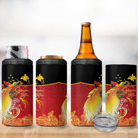 Papua New Guinea Independence Day 4 in 1 Can Cooler Tumbler Happy Anniversary 50th Bird-of-paradise Melanesian Tattoos - Polynesian Pride