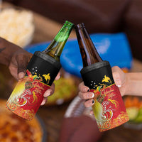 Papua New Guinea Independence Day 4 in 1 Can Cooler Tumbler Happy Anniversary 50th Bird-of-paradise Melanesian Tattoos - Polynesian Pride