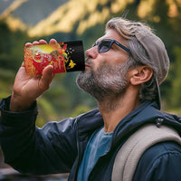 Papua New Guinea Independence Day 4 in 1 Can Cooler Tumbler Happy Anniversary 50th Bird-of-paradise Melanesian Tattoos - Polynesian Pride