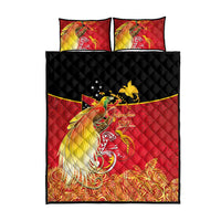 Papua New Guinea Independence Day Quilt Bed Set Happy Anniversary 50th Bird-of-paradise Melanesian Tattoos - Polynesian Pride