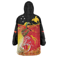 Papua New Guinea Independence Day Wearable Blanket Hoodie Happy Anniversary 50th Bird-of-paradise Melanesian Tattoos - Polynesian Pride