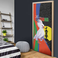 New Caledonia Door Cover Kagu Bird and The Seal with Melanesian Culture - Polynesian Pride