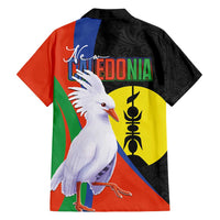 New Caledonia Family Matching Off Shoulder Short Dress and Hawaiian Shirt Kagu Bird and The Seal with Melanesian Culture - Polynesian Pride