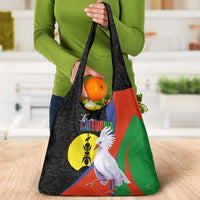 New Caledonia Grocery Bag Kagu Bird and The Seal with Melanesian Culture - Polynesian Pride