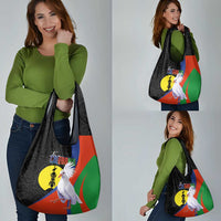 New Caledonia Grocery Bag Kagu Bird and The Seal with Melanesian Culture - Polynesian Pride