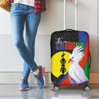 New Caledonia Luggage Cover Kagu Bird and The Seal with Melanesian Culture - Polynesian Pride