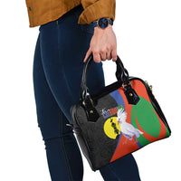 New Caledonia Shoulder Handbag Kagu Bird and The Seal with Melanesian Culture - Polynesian Pride