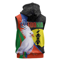 New Caledonia Sleeveless Zip Hoodie Kagu Bird and The Seal with Melanesian Culture LT03 - Polynesian Pride