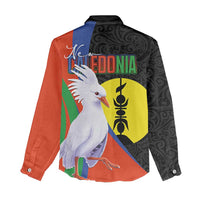 New Caledonia Women Casual Shirt Kagu Bird and The Seal with Melanesian Culture - Polynesian Pride