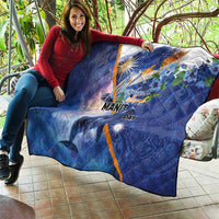 Marshall Islands Manit Day Quilt Grunge National Flag with Whales and Tribal Tattoos - Polynesian Pride