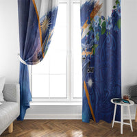 Marshall Islands Manit Day Window Curtain Grunge National Flag with Whales and Tribal Tattoos - Polynesian Pride