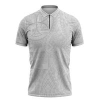 Samoan Culture-Lotu Tamaiti Zipper Polo Shirt Siapo and Polynesian Art Tattoos - Polynesian Pride