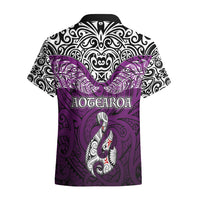 Aotearoa New Zealand Hawaiian Shirt Silver Fern and Matau with Maori Tribal Pink Style LT03 - Polynesian Pride