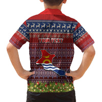 personalised-kiribati-christmas-kid-hawaiian-shirt-coat-of-arms-and-map-beautiful-merry-xmas-snowflake