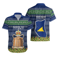 Personalised Tokelau Christmas Hawaiian Shirt Coat of Arms and Map Beautiful Merry Xmas Snowflake LT03 - Polynesian Pride