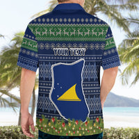 Personalised Tokelau Christmas Hawaiian Shirt Coat of Arms and Map Beautiful Merry Xmas Snowflake LT03 - Polynesian Pride