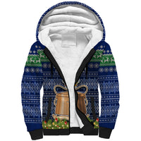 Personalised Tokelau Christmas Sherpa Hoodie Coat of Arms and Map Beautiful Merry Xmas Snowflake LT03 Unisex Blue - Polynesian Pride