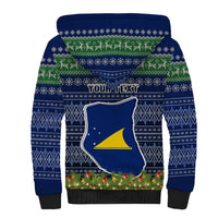 Personalised Tokelau Christmas Sherpa Hoodie Coat of Arms and Map Beautiful Merry Xmas Snowflake LT03 - Polynesian Pride