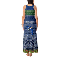 Personalised Marshall Islands Christmas Tank Maxi Dress Coat of Arms and Map Beautiful Merry Xmas Snowflake LT03 - Polynesian Pride