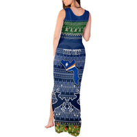 Personalised Marshall Islands Christmas Tank Maxi Dress Coat of Arms and Map Beautiful Merry Xmas Snowflake LT03 - Polynesian Pride