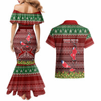 Personalised Wallis and Futuna Christmas Couples Matching Mermaid Dress and Hawaiian Shirt Coat of Arms and Map Beautiful Merry Xmas Snowflake LT03 - Polynesian Pride
