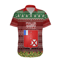 Personalised Wallis and Futuna Christmas Hawaiian Shirt Coat of Arms and Map Beautiful Merry Xmas Snowflake LT03 Red - Polynesian Pride