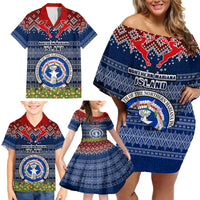personalised-northern-mariana-islands-christmas-family-matching-off-shoulder-short-dress-and-hawaiian-shirt-coat-of-arms-and-map-beautiful-merry-xmas-snowflake