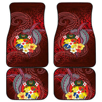 Tonga Humpback Whale Car Mats National Seal with Hibiscus and Polynesian Tattoo