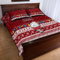 Palau Christmas Quilt Bed Set Snowman and Palau Coat of Arms Maori Tribal Xmas Style LT03 - Polynesian Pride