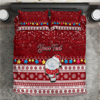 Personalised Palau Christmas Bedding Set Snowman and Palau Coat of Arms Maori Tribal Xmas Style LT03 Red - Polynesian Pride