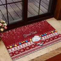 Personalised Palau Christmas Rubber Doormat Snowman and Palau Coat of Arms Maori Tribal Xmas Style LT03 - Polynesian Pride