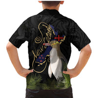 New Zealand Hoiho Family Matching Mermaid Dress and Hawaiian Shirt Maori Art Tattoo and Silver Fern LT03 - Polynesian Pride