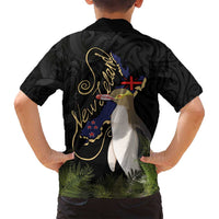 New Zealand Hoiho Family Matching Puletasi and Hawaiian Shirt Maori Art Tattoo and Silver Fern LT03 - Polynesian Pride