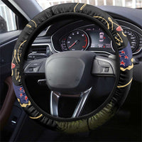New Zealand Hoiho Steering Wheel Cover Maori Art Tattoo and Silver Fern