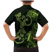 New Zealand Gecko Maori Art Tattoo Family Matching Mermaid Dress and Hawaiian Shirt LT03 - Polynesian Pride