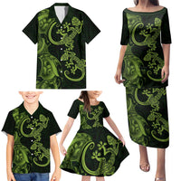New Zealand Gecko Maori Art Tattoo Family Matching Puletasi and Hawaiian Shirt LT03 - Polynesian Pride