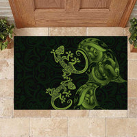 New Zealand Gecko Maori Art Tattoo Rubber Doormat