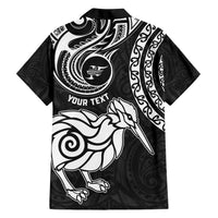 Personalised New Zealand Hawaiian Shirt Stylized Kiwi Bird Tattoo Mix Koru Circle and Maori Ethnic Vibe LT03 - Polynesian Pride
